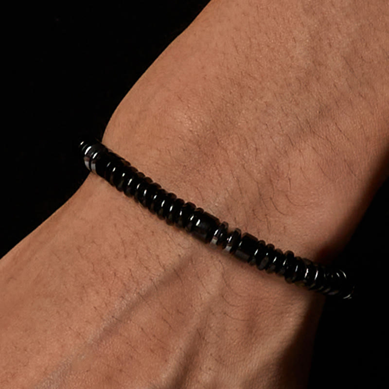 Wear FengShui Small Black Obsidian Green Aventurine Grey Jasper Tiger Eye Strength Rope Bracelet