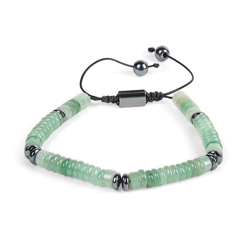 Wear FengShui Small Black Obsidian Green Aventurine Grey Jasper Tiger Eye Strength Rope Bracelet