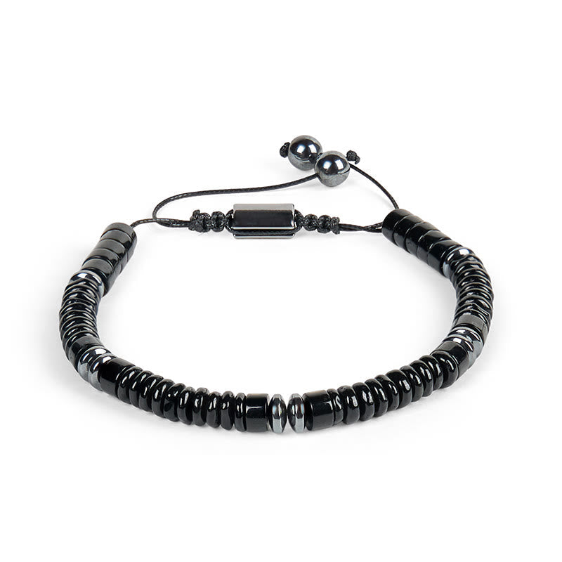 Wear FengShui Small Black Obsidian Green Aventurine Grey Jasper Tiger Eye Strength Rope Bracelet