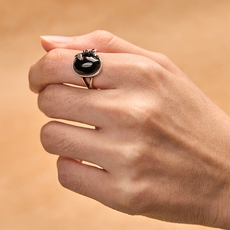 Wear FengShui Copper Rose Flower Adjustable Self Care Ring
