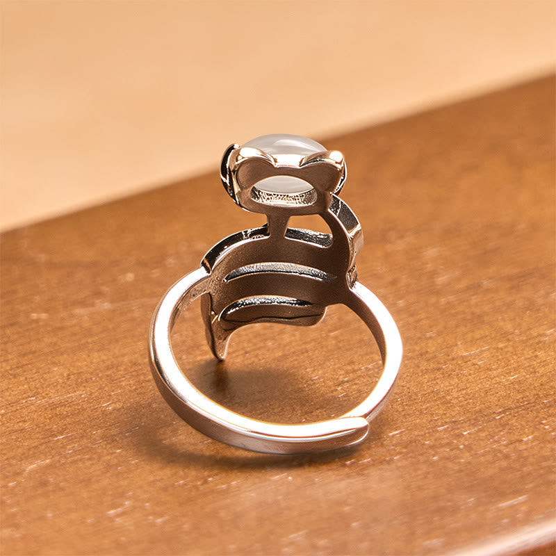 Wear FengShui Copper Fox Head Open Healing Ring