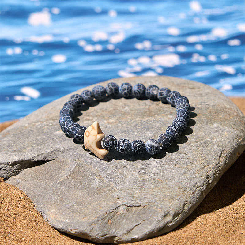 Wear FengShui Natural Various Stones Dolphin Spiritual Balance Bracelet