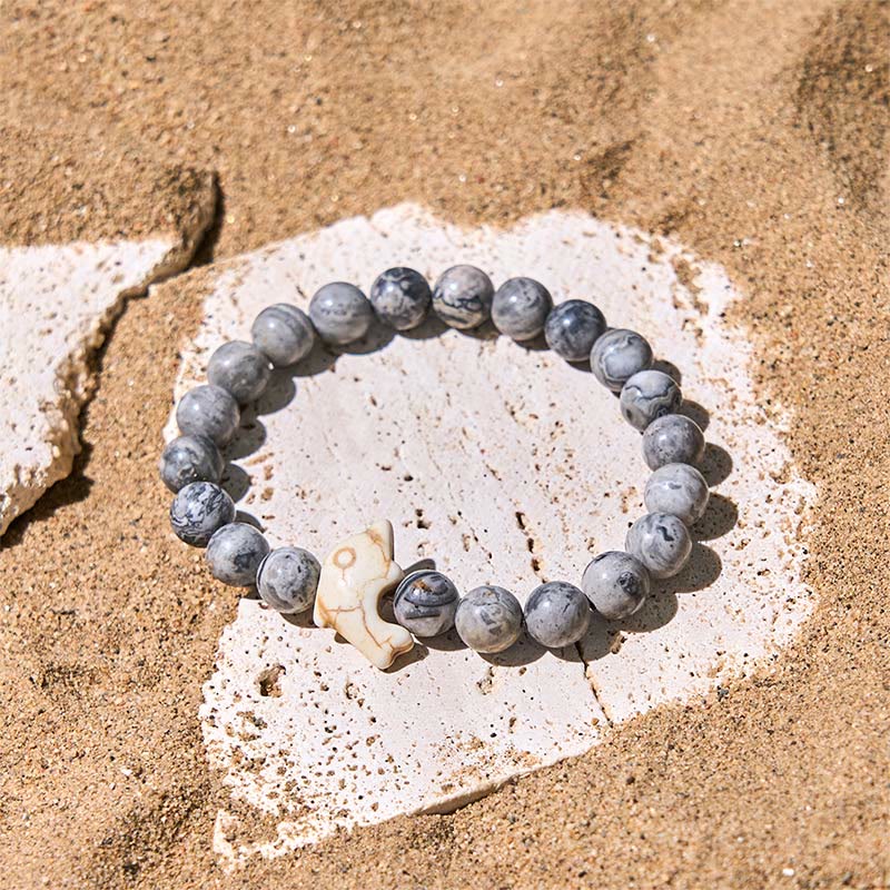 Wear FengShui Natural Various Stones Dolphin Spiritual Balance Bracelet