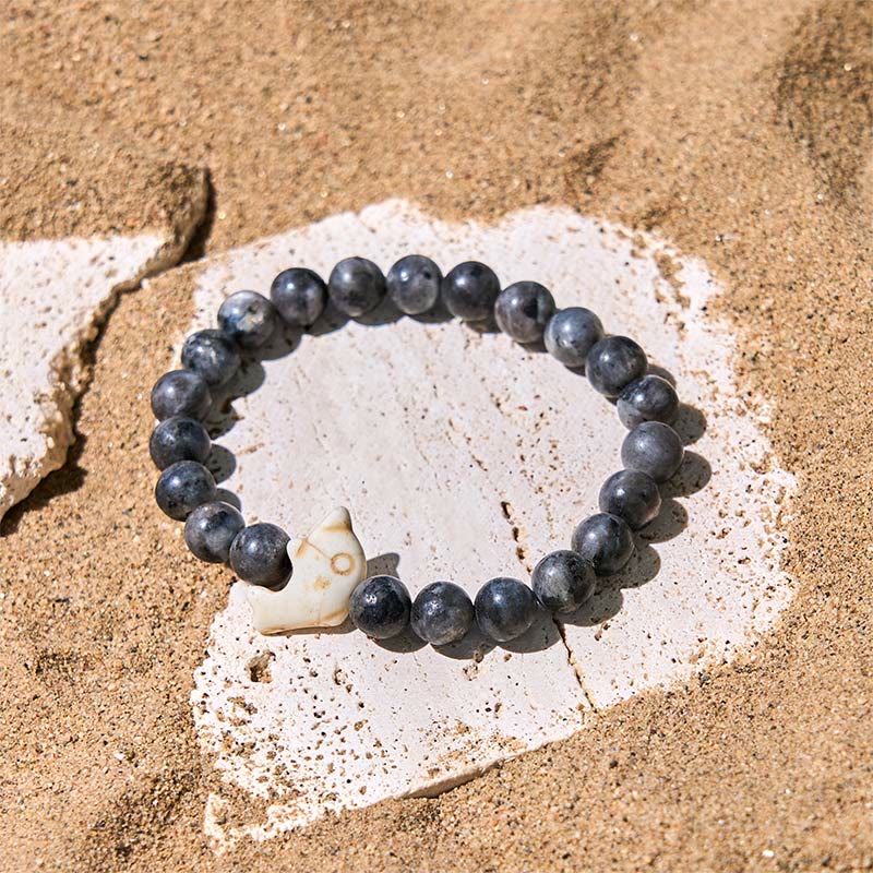 Wear FengShui Natural Various Stones Dolphin Spiritual Balance Bracelet