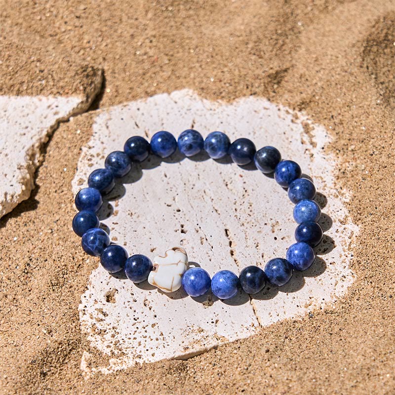 Wear FengShui Natural Various Stones Elephant Spiritual Strength Bracelet