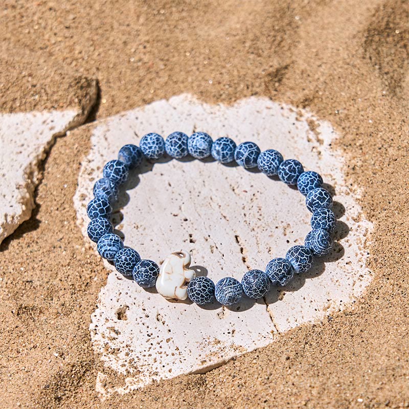 Wear FengShui Natural Various Stones Elephant Spiritual Strength Bracelet