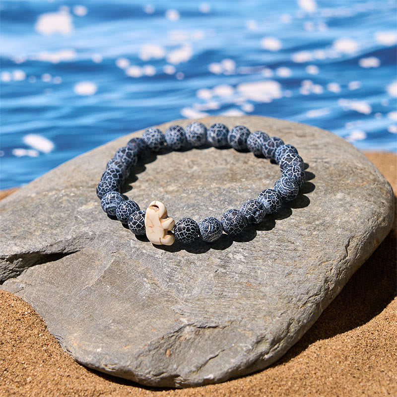 Wear FengShui Natural Various Stones Elephant Spiritual Strength Bracelet