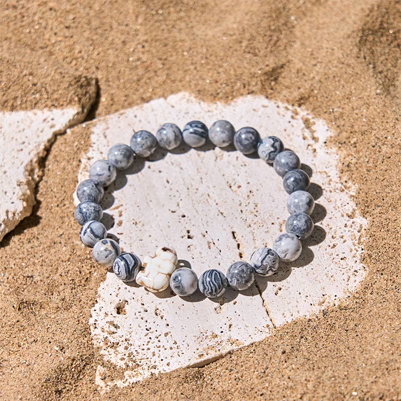 Wear FengShui Natural Various Stones Elephant Spiritual Strength Bracelet