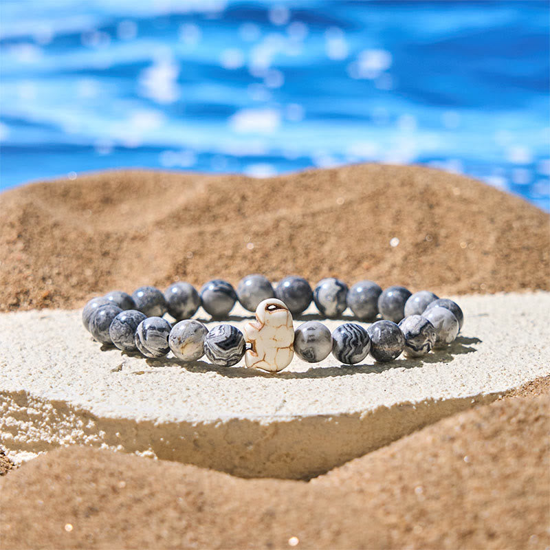 Wear FengShui Natural Various Stones Elephant Spiritual Strength Bracelet