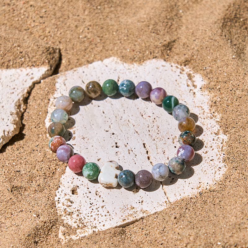 Wear FengShui Natural Various Stones Elephant Spiritual Strength Bracelet