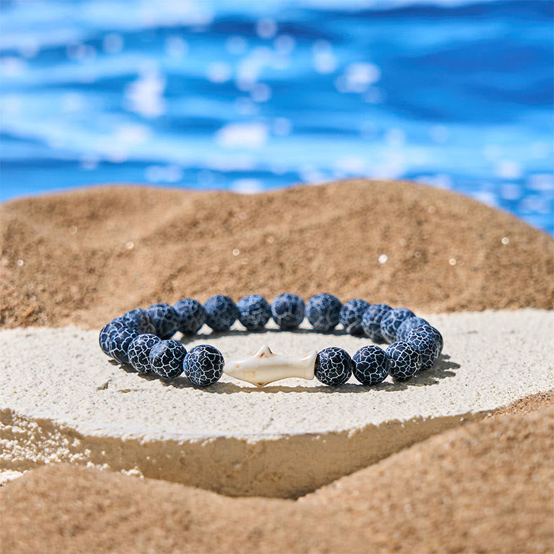 Wear FengShui Natural Agate Stone Shark Wisdom Bracelet