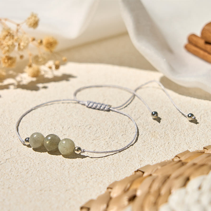 Wear FengShui Natural Labradorite Bead Rope Healing Bracelet