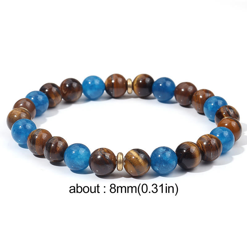 Wear FengShui Apatite Tiger Eye Spacer Beads Motivation Bracelet