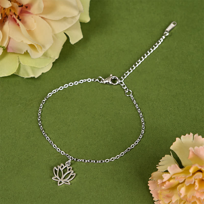 Wear FengShui Lotus Pattern Titanium Steel Enlightenment Bracelet