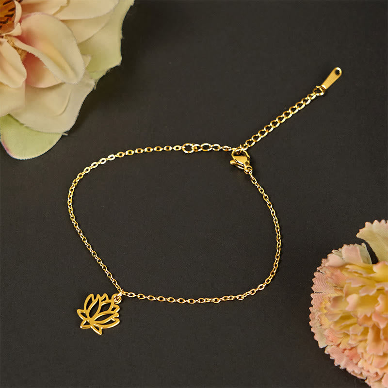 Wear FengShui Lotus Pattern Titanium Steel Enlightenment Bracelet
