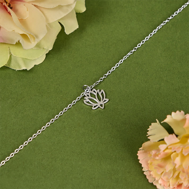 Wear FengShui Lotus Pattern Titanium Steel Enlightenment Bracelet
