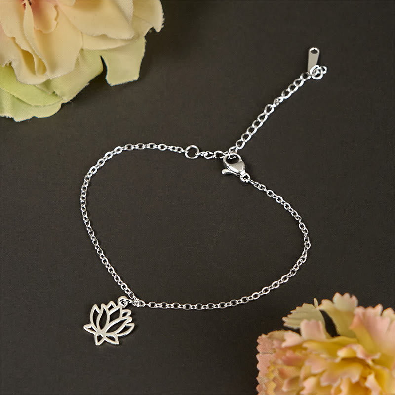 Wear FengShui Lotus Pattern Titanium Steel Enlightenment Bracelet