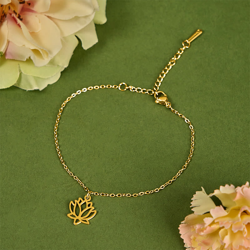 Wear FengShui Lotus Pattern Titanium Steel Enlightenment Bracelet