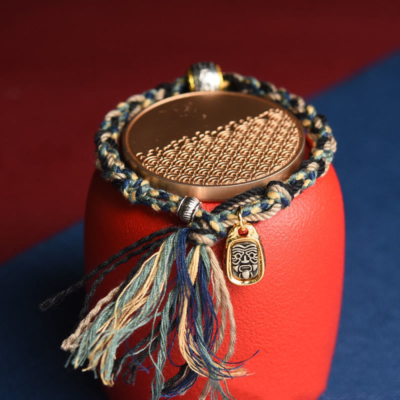 Wear FengShui Tibet Om Mani Padme Hum Carved Zakiram Focus Rope Bracelet