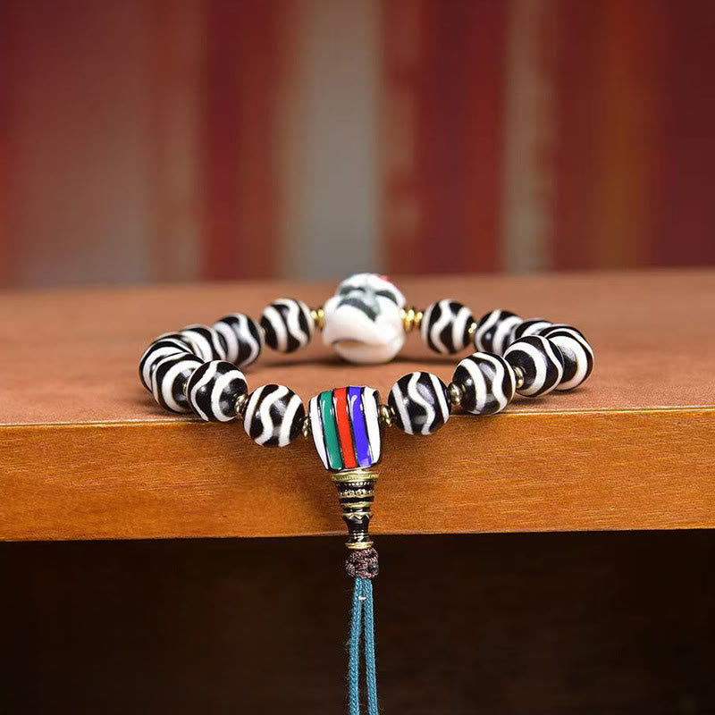 Wear FengShui Tibetan Dzi Bead The Lord of the Corpse Forest Protection Bracelet