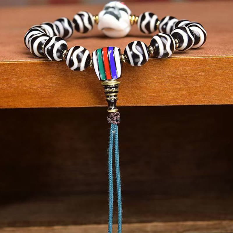 Wear FengShui Tibetan Dzi Bead The Lord of the Corpse Forest Protection Bracelet