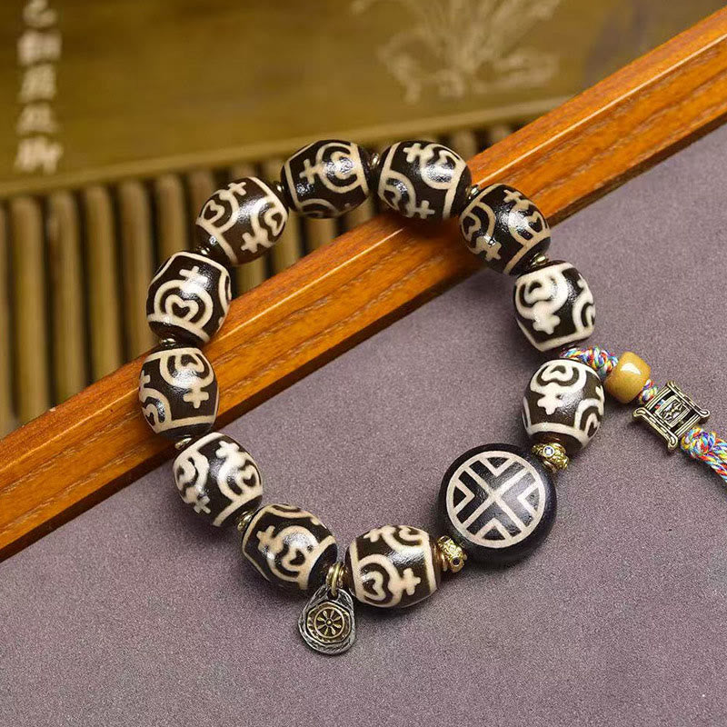 Wear FengShui Tibetan Lightning Treasure Vase Dzi Bead The Lord of the Corpse Forest Power Bracelet