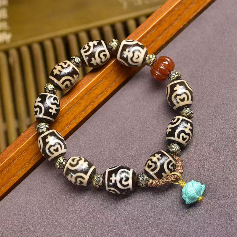 Wear FengShui Tibetan Lightning Treasure Vase Dzi Bead The Lord of the Corpse Forest Power Bracelet
