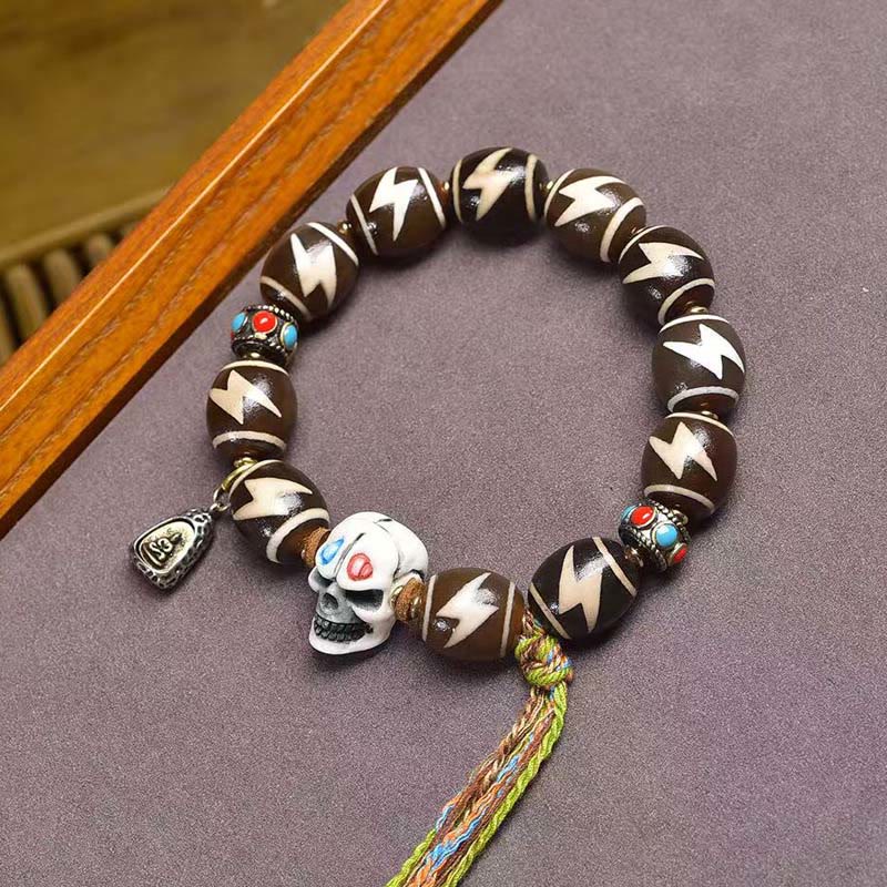 Wear FengShui Tibetan Lightning Treasure Vase Dzi Bead The Lord of the Corpse Forest Power Bracelet