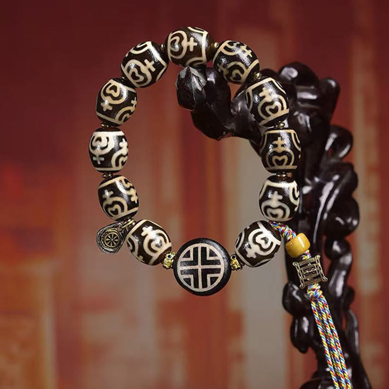 Wear FengShui Tibetan Lightning Treasure Vase Dzi Bead The Lord of the Corpse Forest Power Bracelet