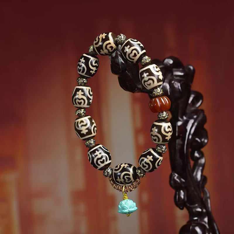 Wear FengShui Tibetan Lightning Treasure Vase Dzi Bead The Lord of the Corpse Forest Power Bracelet