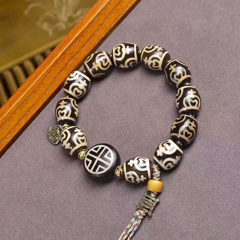 Wear FengShui Tibetan Lightning Treasure Vase Dzi Bead The Lord of the Corpse Forest Power Bracelet