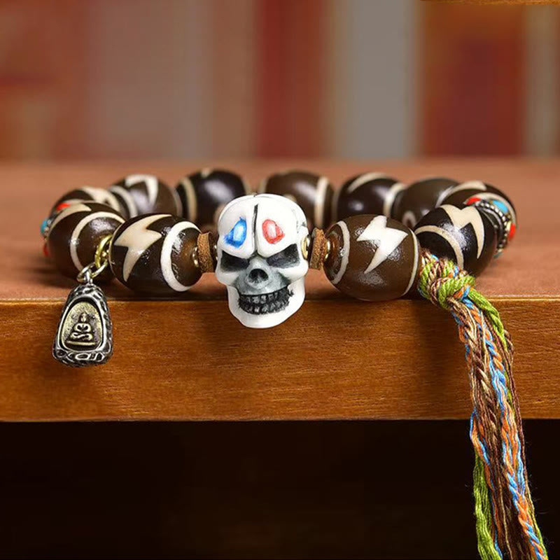 Wear FengShui Tibetan Lightning Treasure Vase Dzi Bead The Lord of the Corpse Forest Power Bracelet