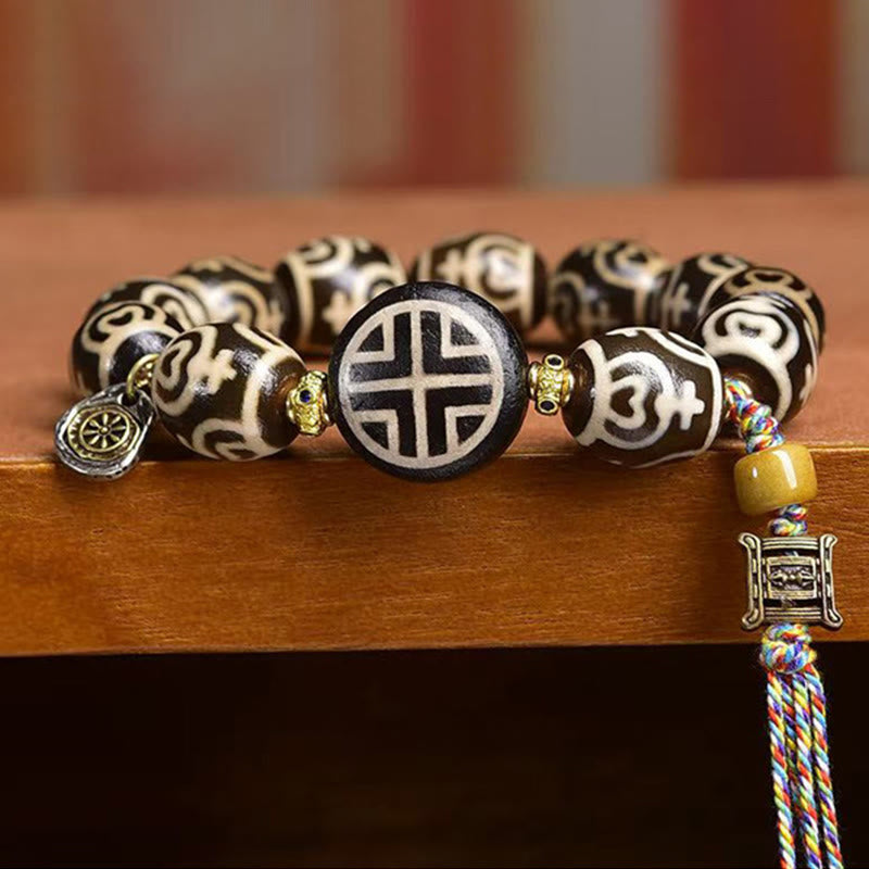Wear FengShui Tibetan Lightning Treasure Vase Dzi Bead The Lord of the Corpse Forest Power Bracelet