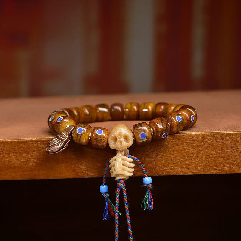 Wear FengShui Tibetan Bone Beads The Lord Of The Corpse Forest Keep Away Evil Spirits Bracelet