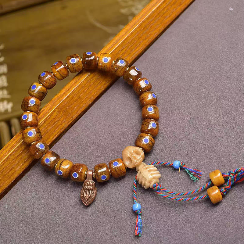 Wear FengShui Tibetan Bone Beads The Lord Of The Corpse Forest Keep Away Evil Spirits Bracelet