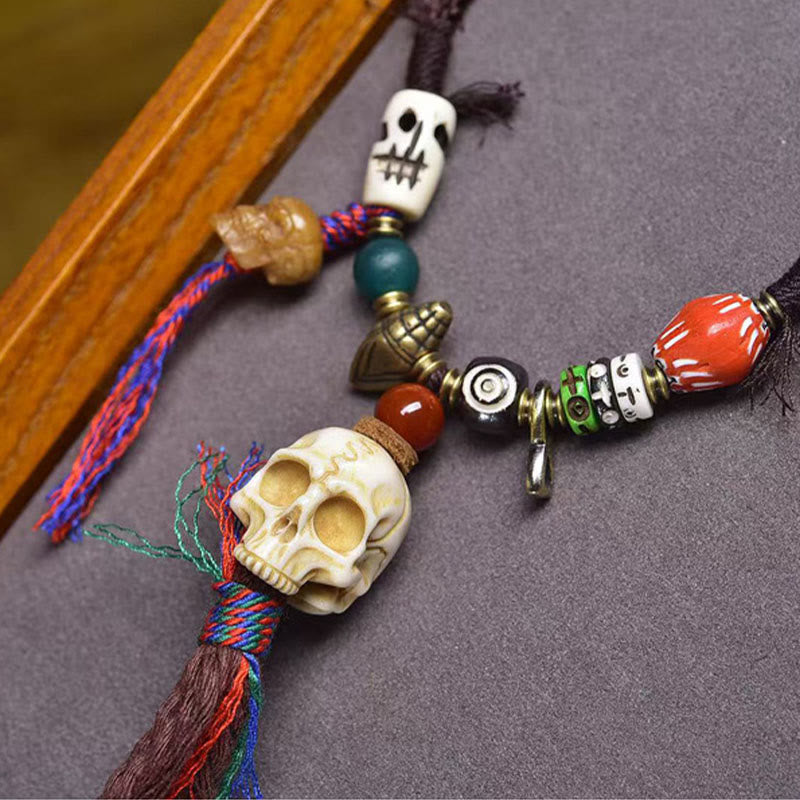 Wear FengShui Tibetan Skull The Lord Of The Corpse Forest Keep Away Evil Spirits Necklace Pendant