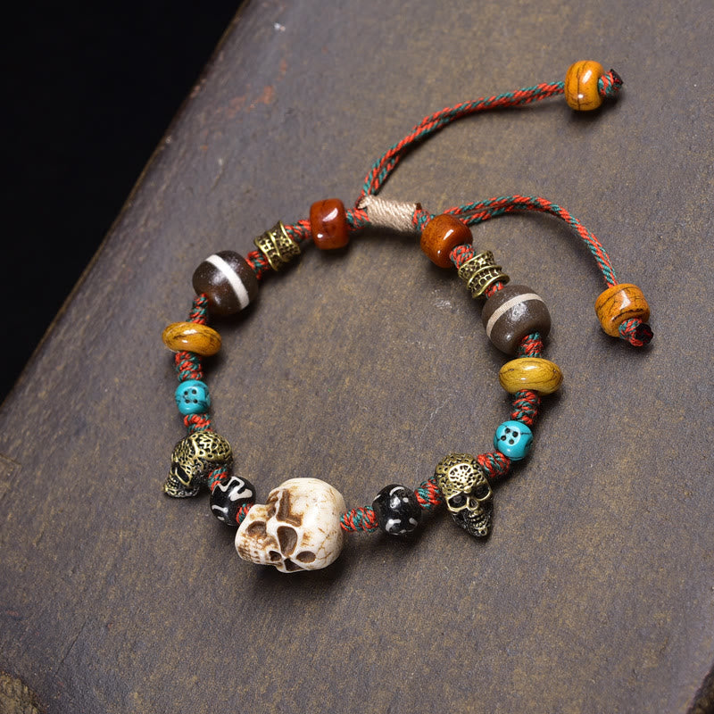 Wear FengShui Tibet Bone Beads Coconut Shell The Lord of the Corpse Forest Happiness Bracelet