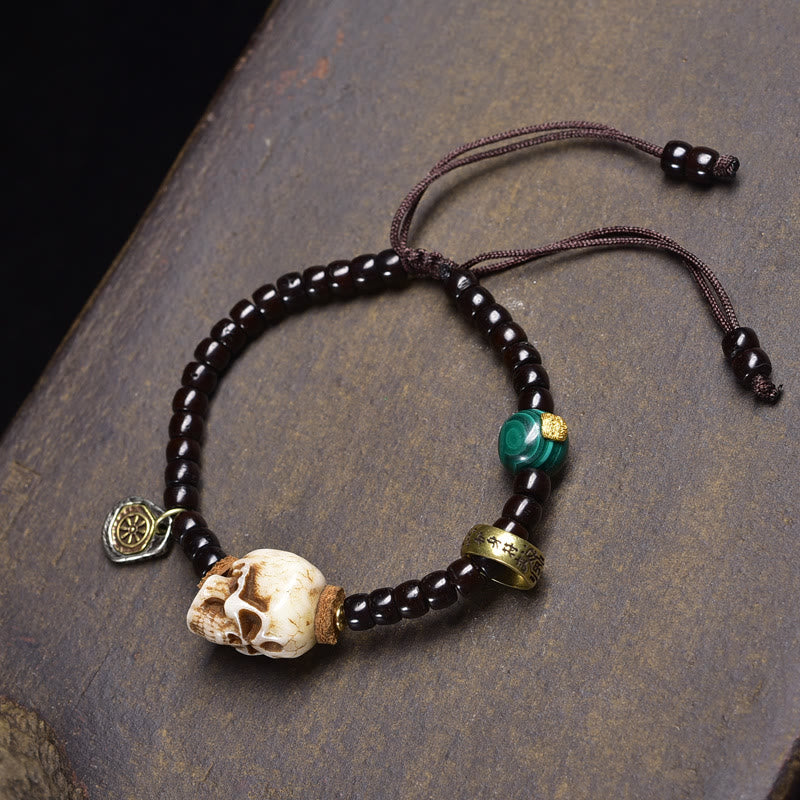 Wear FengShui Tibet Bone Beads Coconut Shell The Lord of the Corpse Forest Happiness Bracelet
