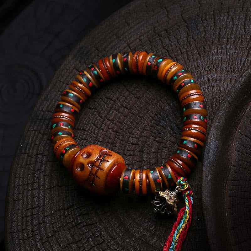 Wear FengShui Tibet Bone Beads The Lord Of The Corpse Forest Reminders of Our Impermanence Bracelet