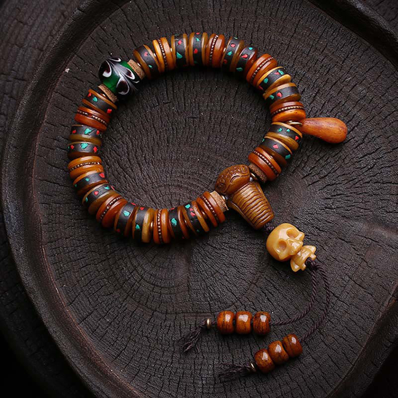 Wear FengShui Tibet Bone Beads The Lord Of The Corpse Forest Reminders of Our Impermanence Bracelet