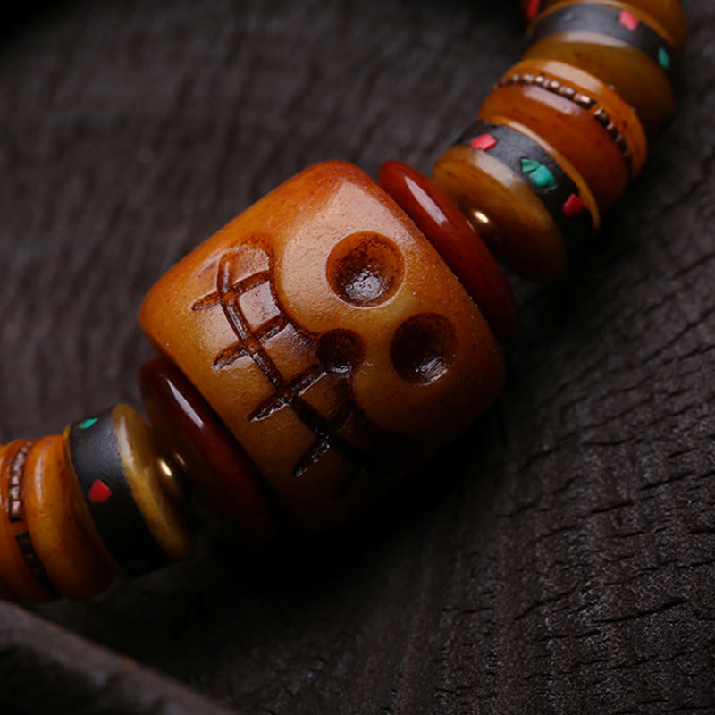 Wear FengShui Tibet Bone Beads The Lord Of The Corpse Forest Reminders of Our Impermanence Bracelet