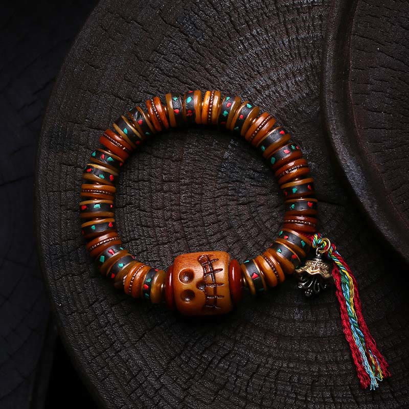 Wear FengShui Tibet Bone Beads The Lord Of The Corpse Forest Reminders of Our Impermanence Bracelet