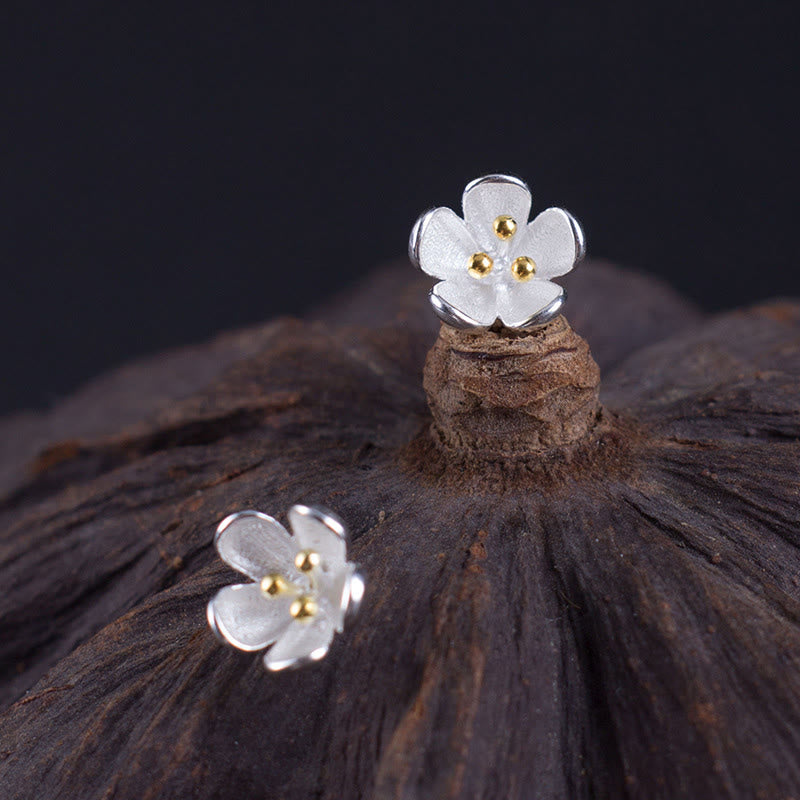 Wear FengShui 925 Sterling Silver Golden Stamens Balance Earrings