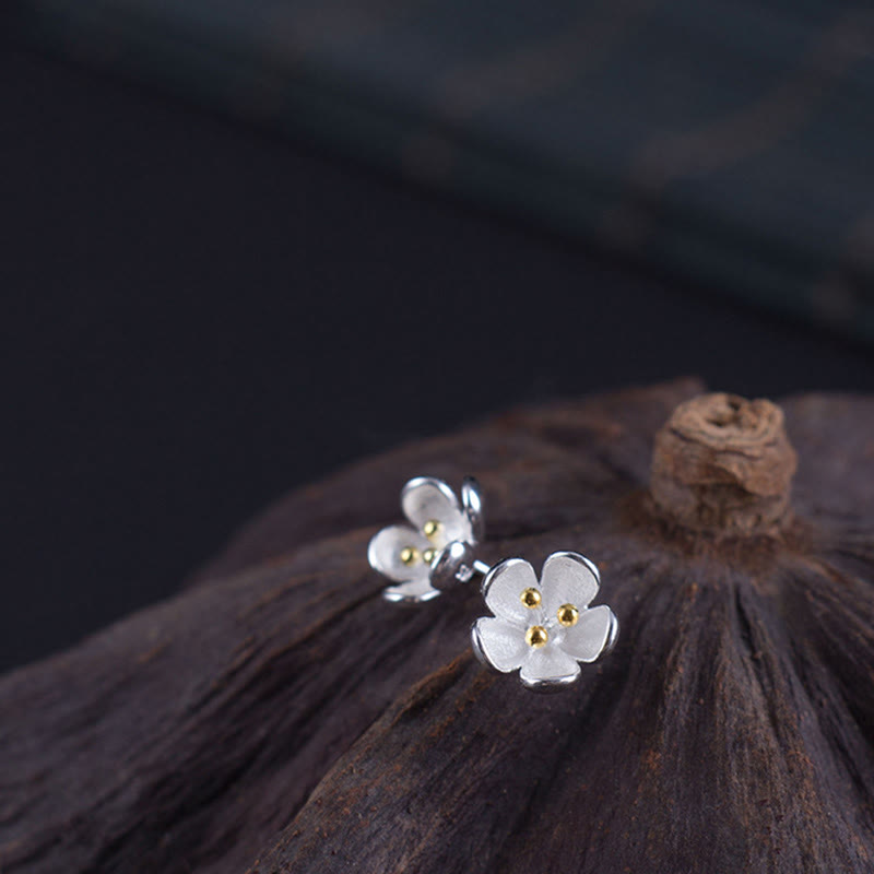 Wear FengShui 925 Sterling Silver Golden Stamens Balance Earrings