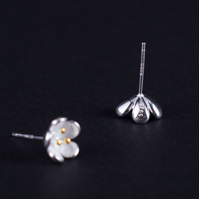 Wear FengShui 925 Sterling Silver Golden Stamens Balance Earrings