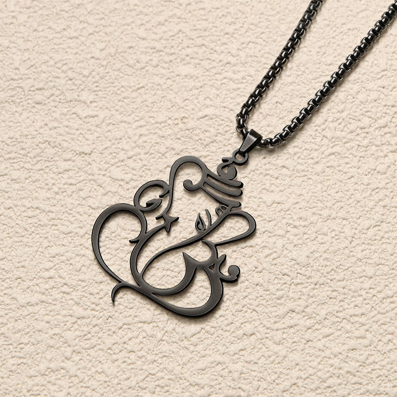 Wear FengShui Ganesh Elephant Stainless Steel Protection Necklace Pendant