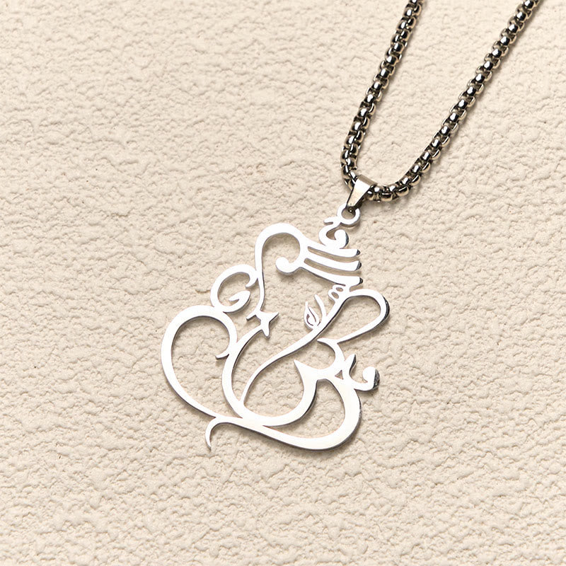 Wear FengShui Ganesh Elephant Stainless Steel Protection Necklace Pendant