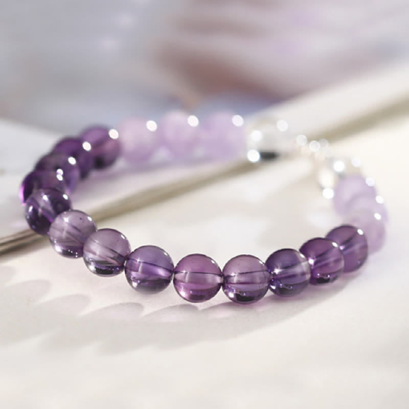 Wear FengShui Amethyst Rose Quartz Strawberry Quartz Good Luck Charm Bracelet