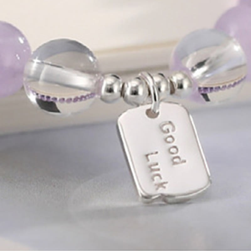 Wear FengShui Amethyst Rose Quartz Strawberry Quartz Good Luck Charm Bracelet