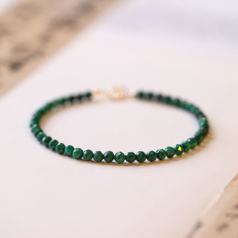 Wear FengShui 3mm Natural Malachite Ultra-thin Beads Anti-anxiety Bracelet